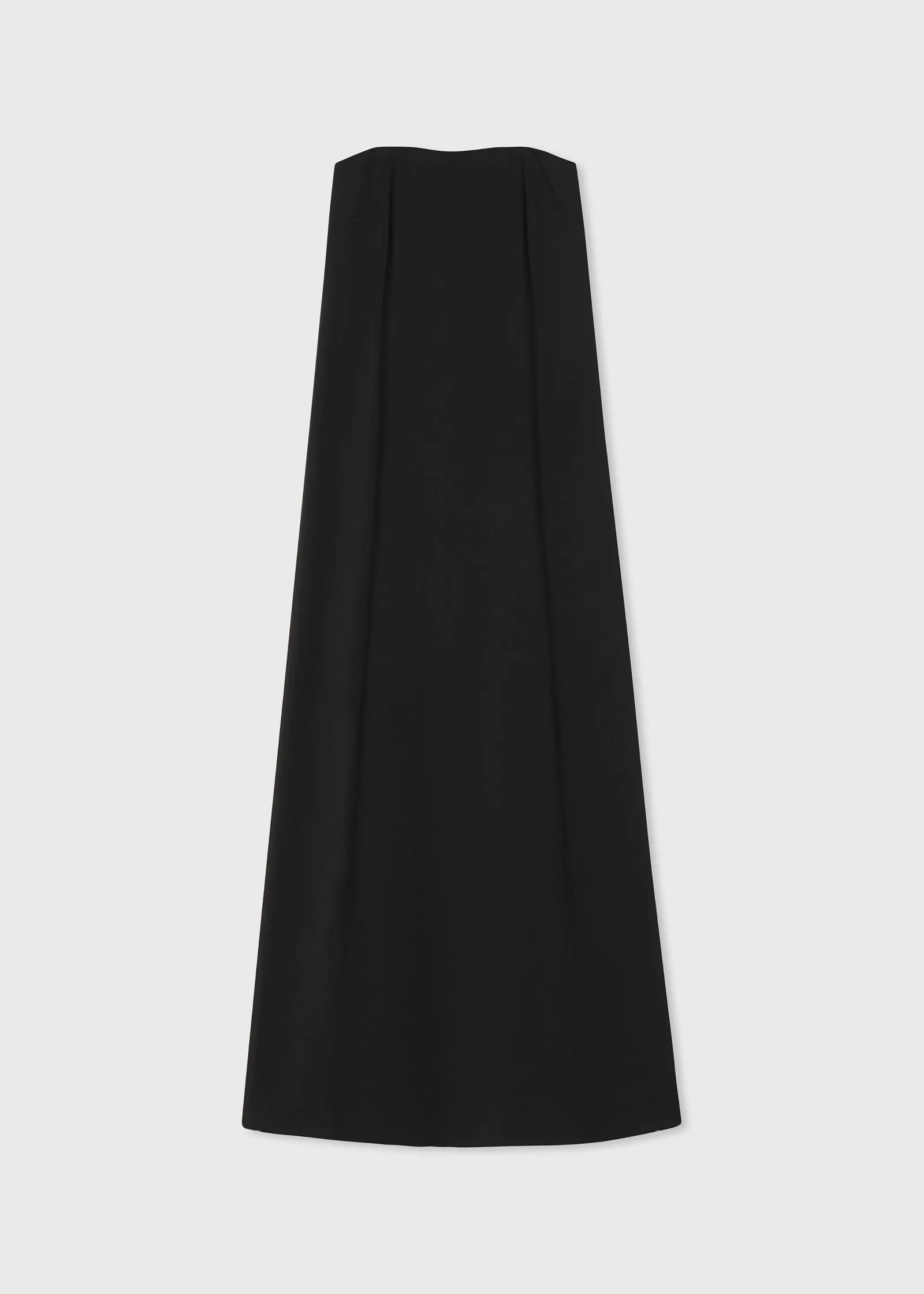 Strapless Column Dress in Viscose Crepe - Black