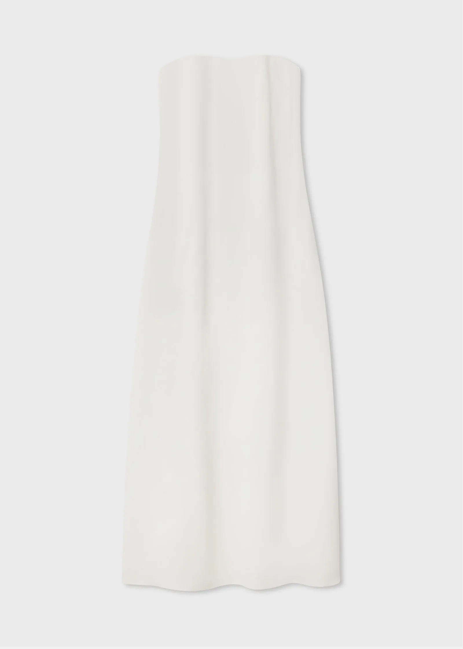 Strapless Column Dress in Viscose Crepe - Ivory