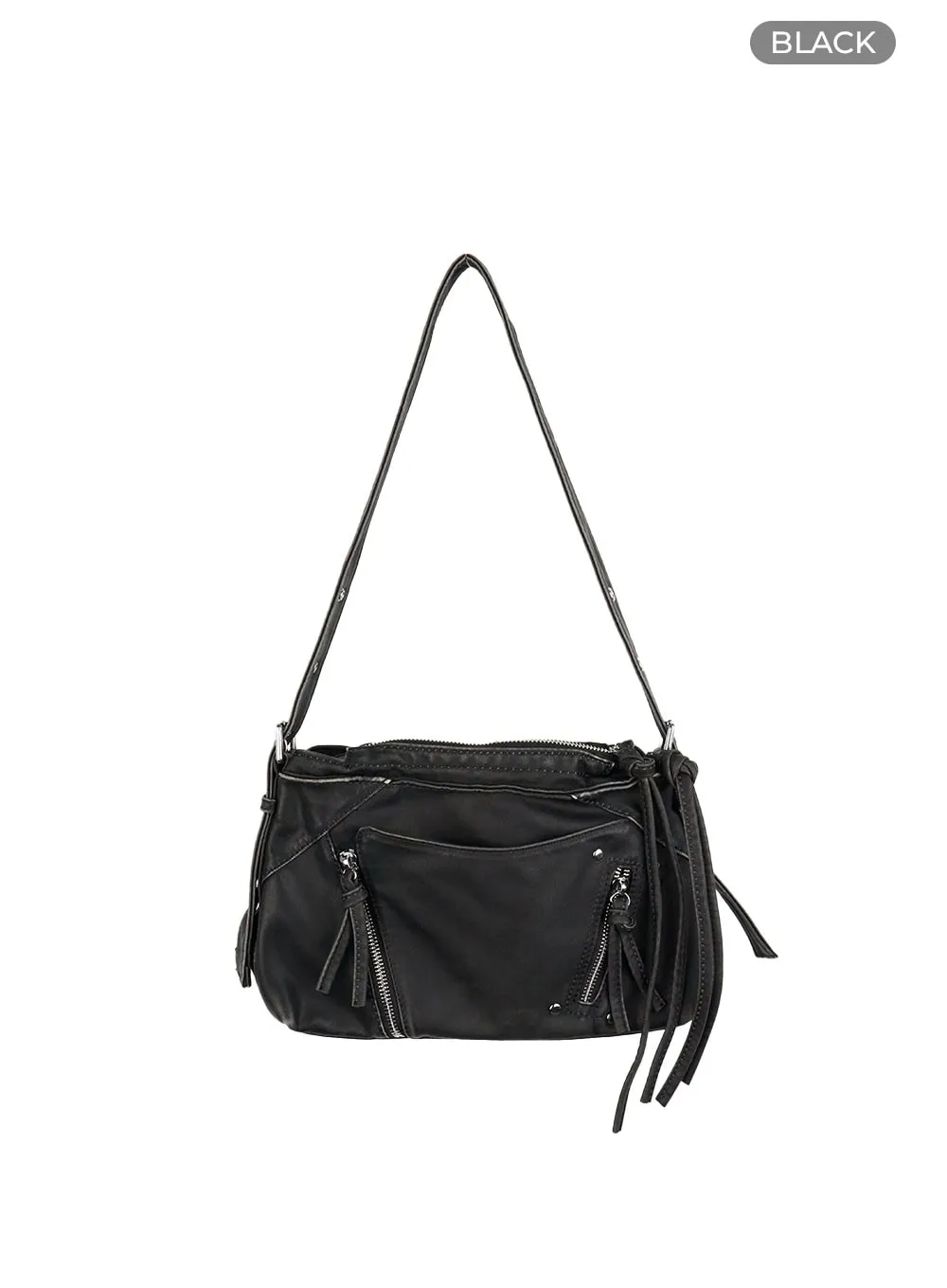 Stylish Buckled Faux Leather Bag CS406