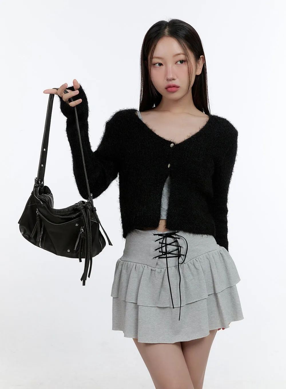 Stylish Buckled Faux Leather Bag CS406