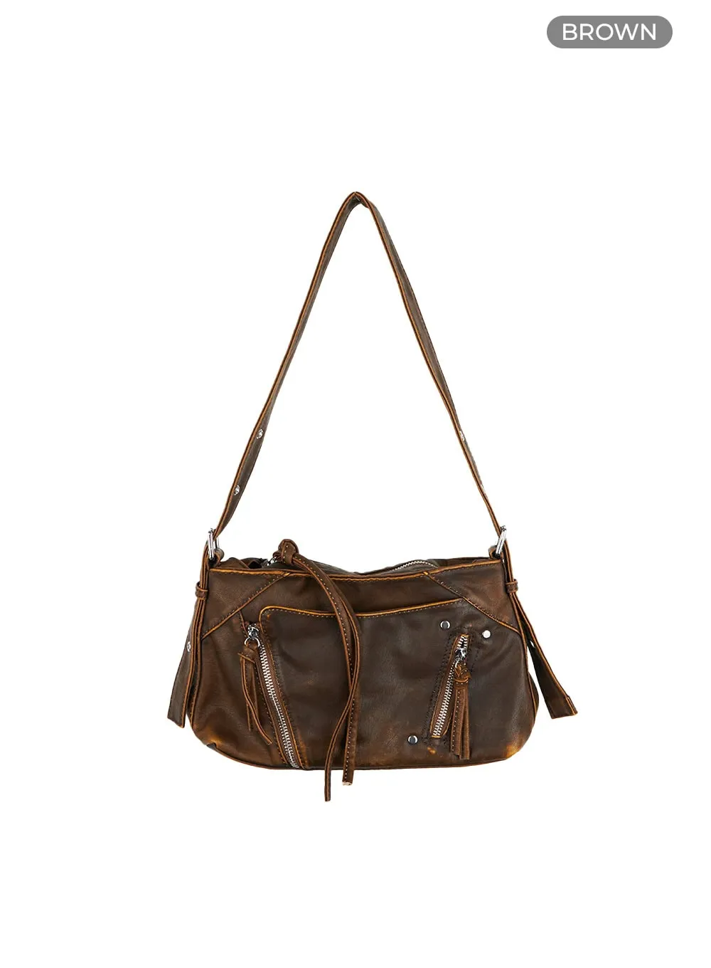 Stylish Buckled Faux Leather Bag CS406