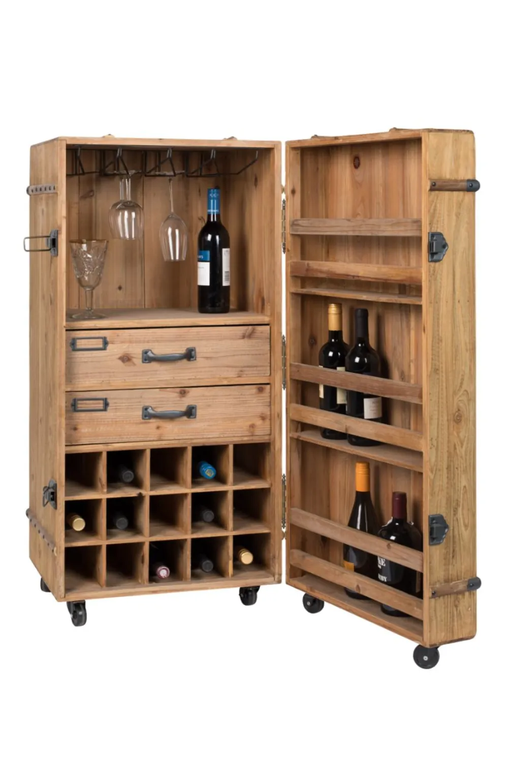 Wheeled Bar Cabinet | Dutchbone Lico